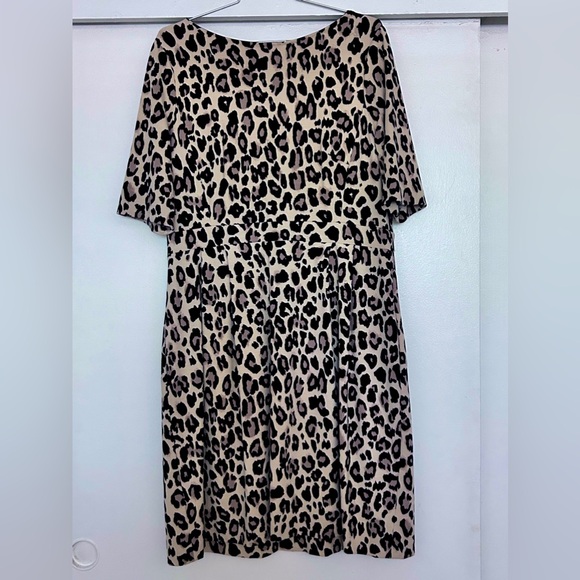 KATE SPADE Half Sleeve Leopard Print Sheath Dress Size 14 - Picture 4 of 5